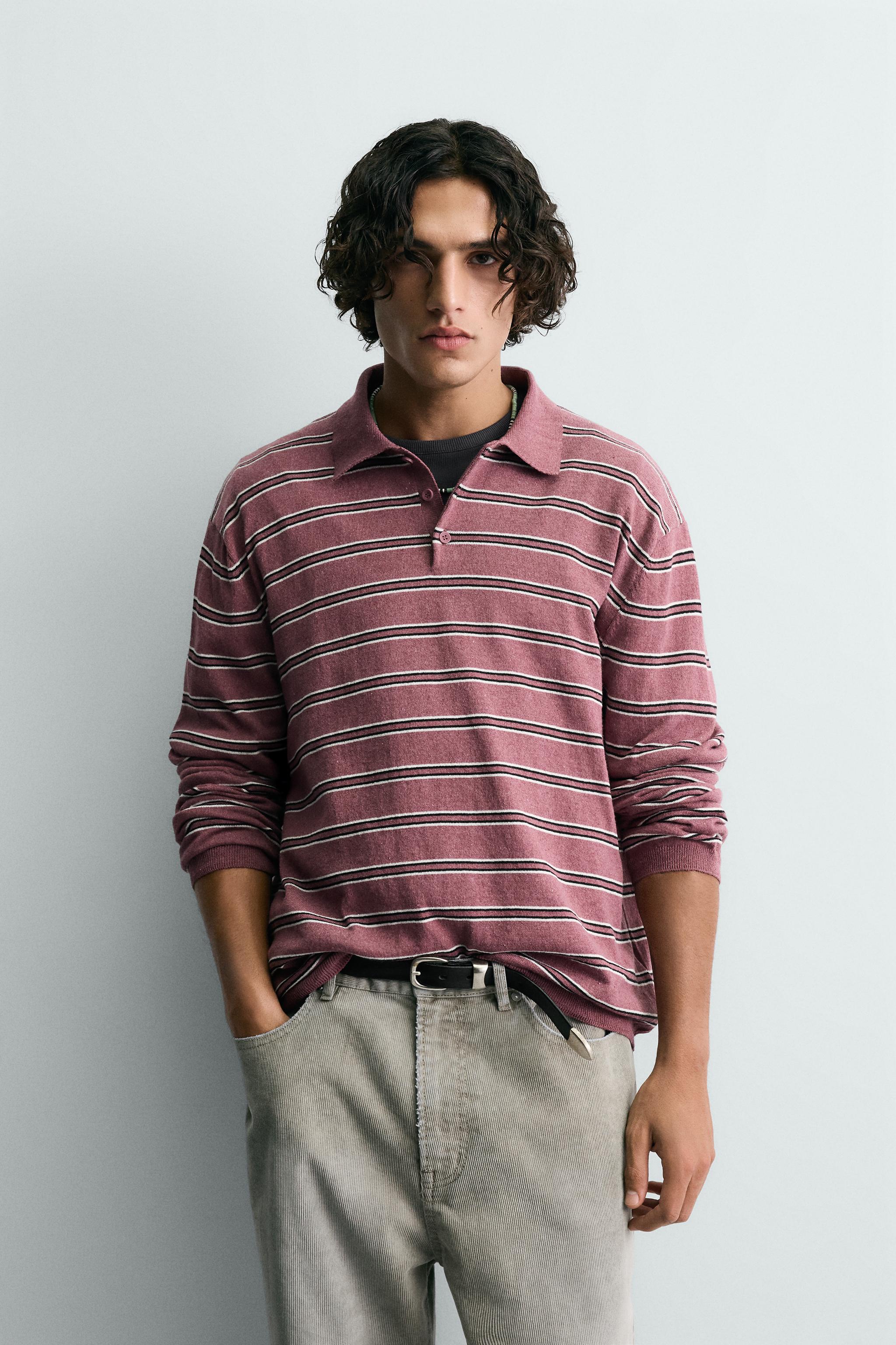 POLO EN MAILLE À RAYURES